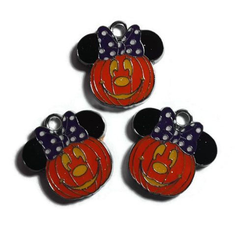 Minnie Halloween Pumpkin Jewelry Bracelet Necklace Charms