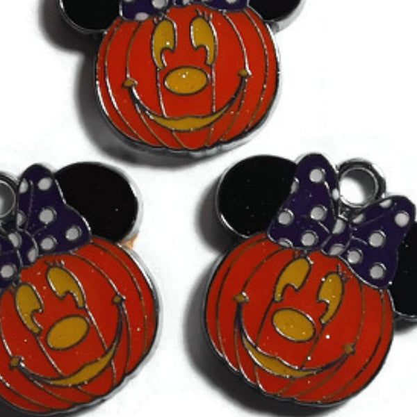 Minnie Halloween Pumpkin Jewelry Bracelet Necklace Charms