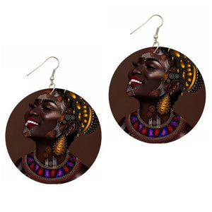 Black Is Beautiful Smile Statement Dangle Wood Earrings