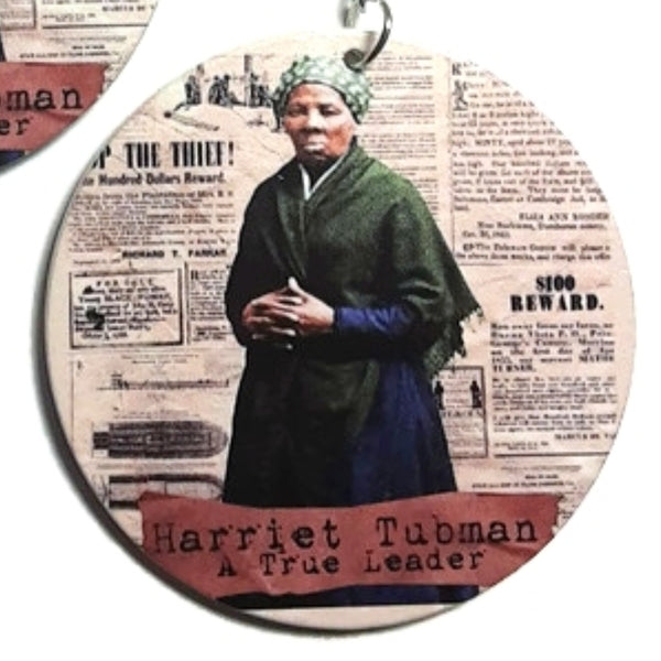 Harriet Tubman A True Leader Statement Dangle Wood Earrings