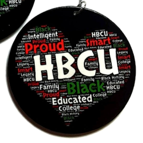 Proud HBCU Black Educated Statement Dangle Wood Earrings