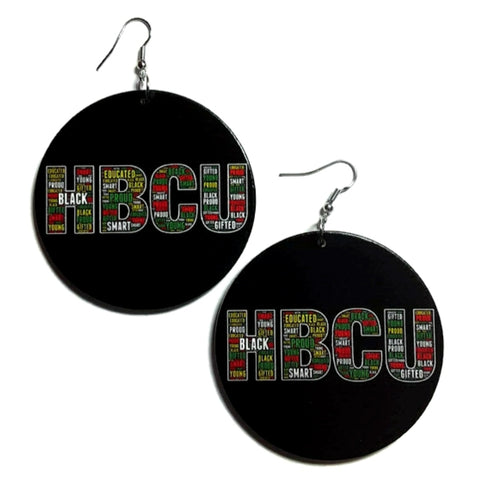 HBCU Smart Gifted Statement Dangle Wood Earrings