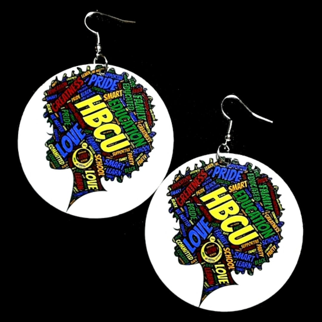 HBCU Love Statement Dangle Wood Earrings