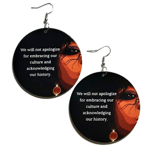 Embracing Black History Statement Dangle Wood Earrings