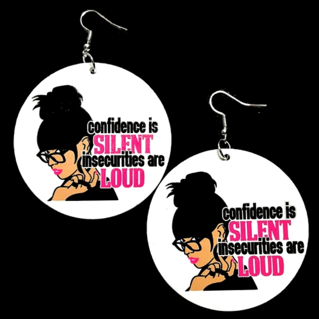 Queen Confidence LOUD Statement Dangle Wood Earrings