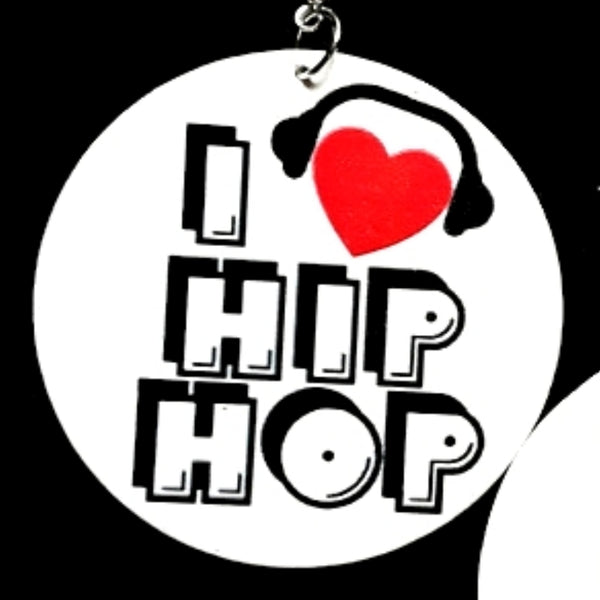 I Love Hip Hop Statement Dangle Wood Earrings