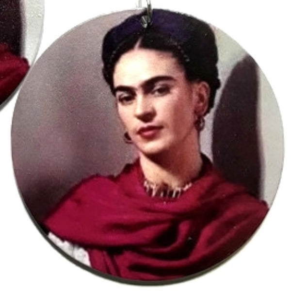 Frida Kahlo Beauty In Paint Statement Dangle Wood Earrings