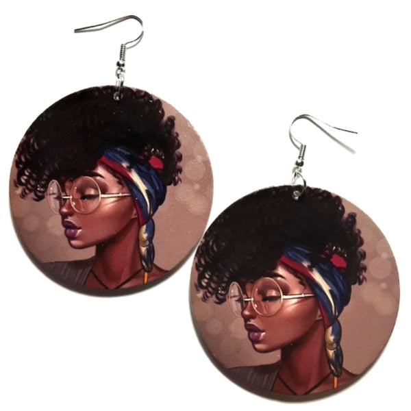 Brooklyn Girl Fashion Statement Dangle Wood Earrings