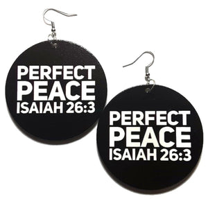 PERFECT PEACE Statement Dangle Wood Earrings