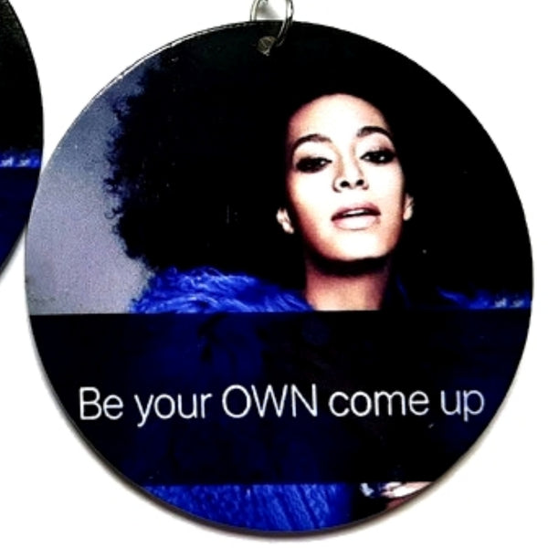 Be Your OWN Come Up QUEEN Statement Dangle Wood Earrings