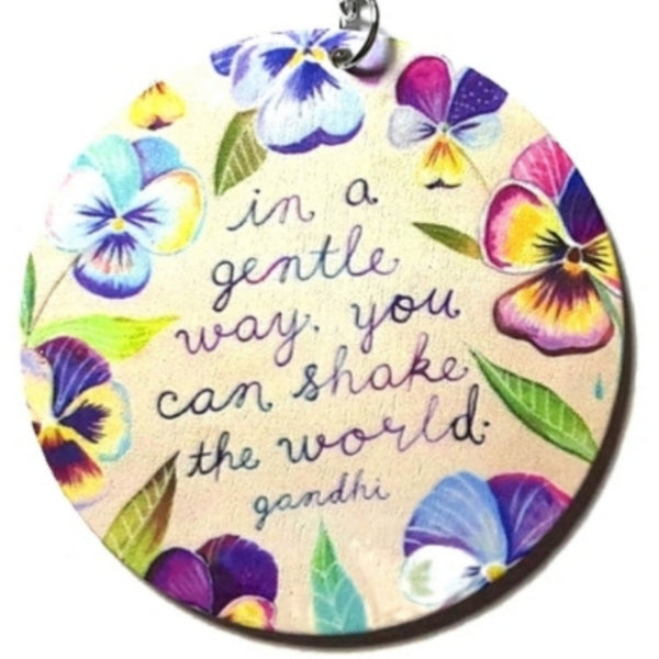 Gandhi SHAKE THE WORLD Statement Dangle Wood Earrings