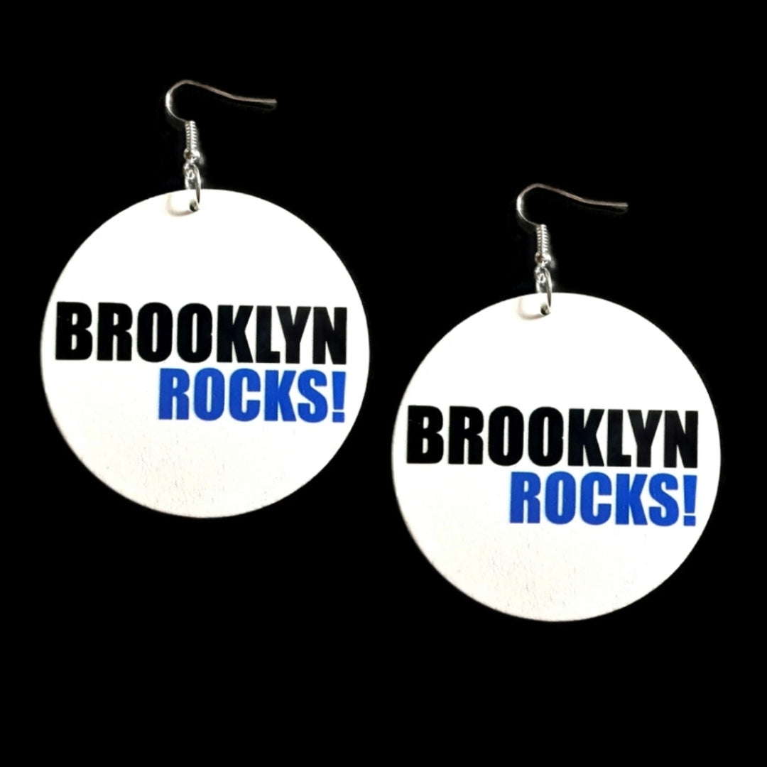 BROOKLYN ROCKS Statement Dangle Wood Earrings