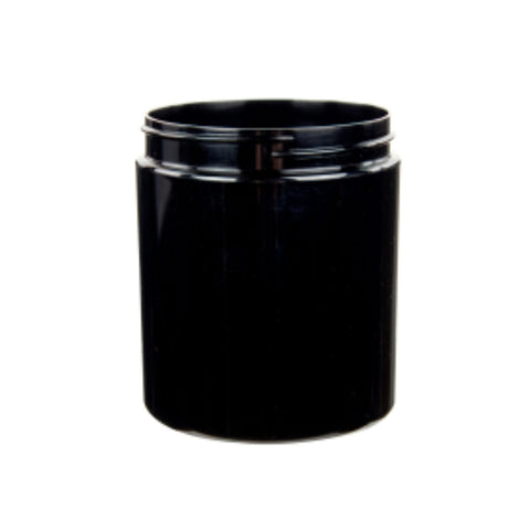 8oz Black PET Single Wall Plastic Jars - Set of 25