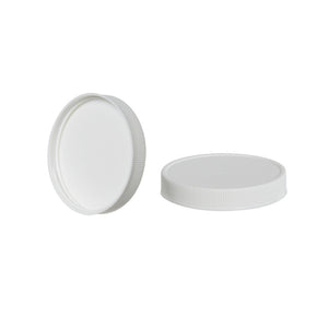 8oz White Ribbed Unlined Jar Caps - Cap Size: 70-400 - Set of 25