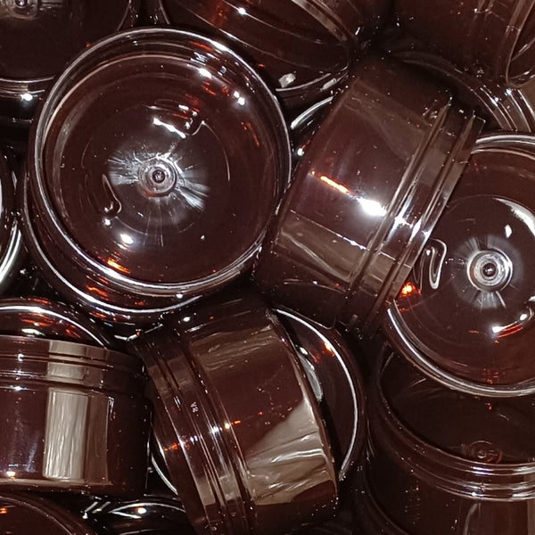 8oz Amber PET Low Profile Plastic Jars