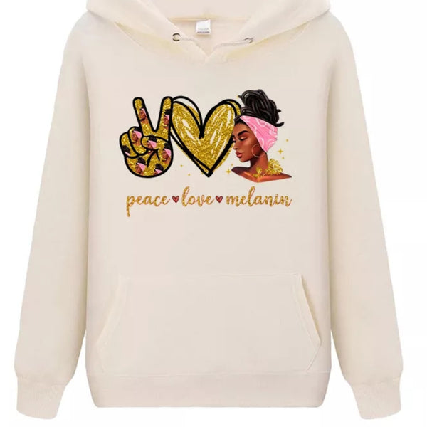 Ready To Press DTF Transfer Peace Love Melanin Pink Gold