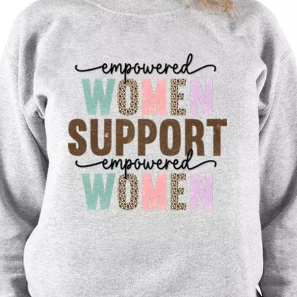 Ready To Press DTF Transfer Empowered Women Support Pastels Leopard