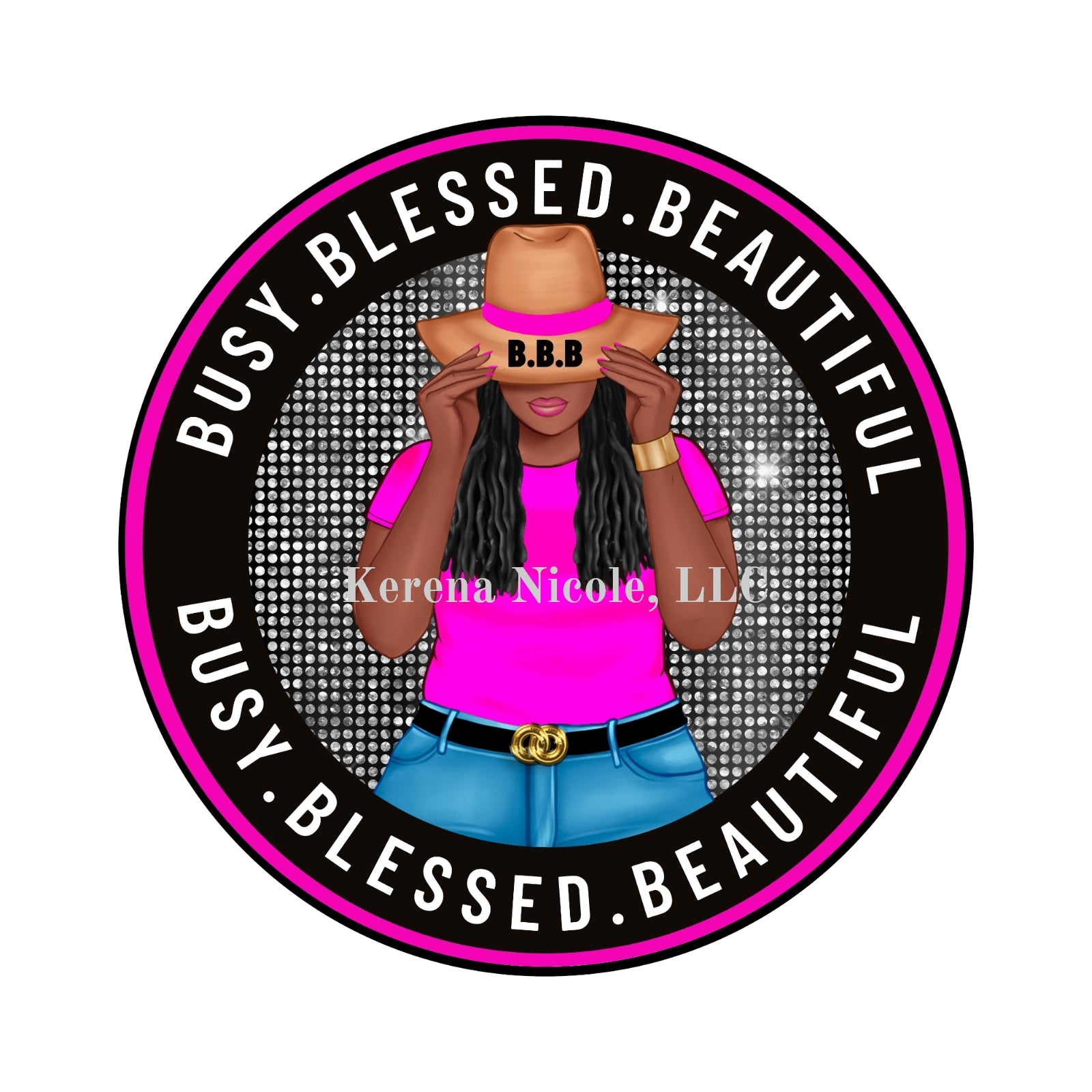 Ready To Press DTF Transfer Black Woman Busy Blessed Beautiful Pink