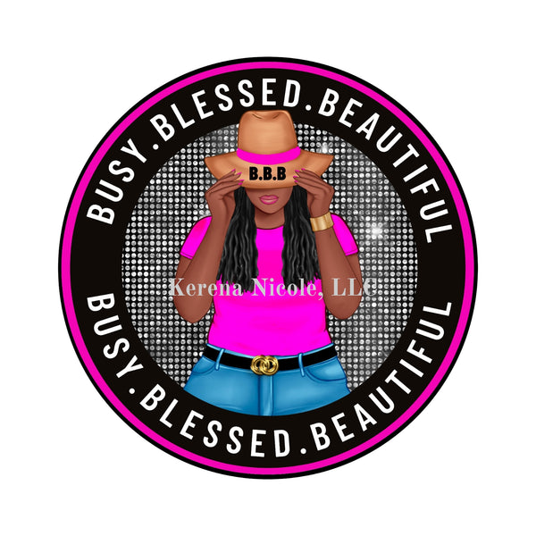 Ready To Press DTF Transfer Black Woman Busy Blessed Beautiful Pink