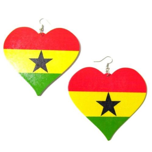 GHANA HEART Multi-Color Fashion Jewelry Dangle Handmade Earrings