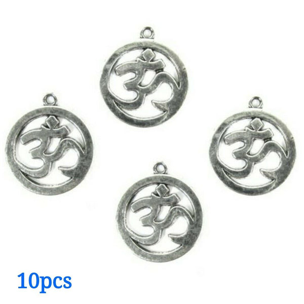 Om Pendant Necklace Earring Bracelet Charms - Set of 10