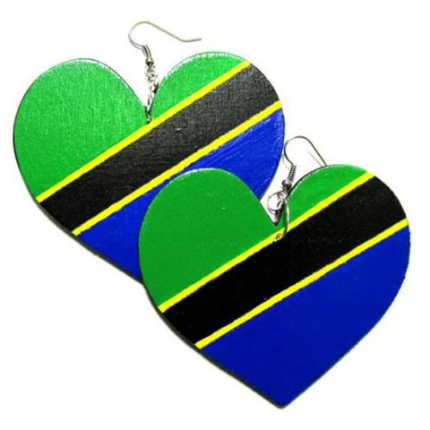 TANZANIA Africa HEART Multi-Color Fashion Jewelry Dangle Handmade Earrings