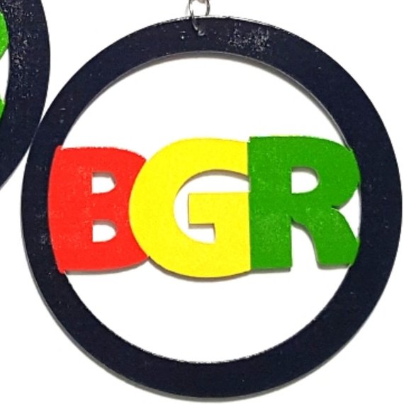 BGR Black Girls Rock Statement Dangle Wood Earrings