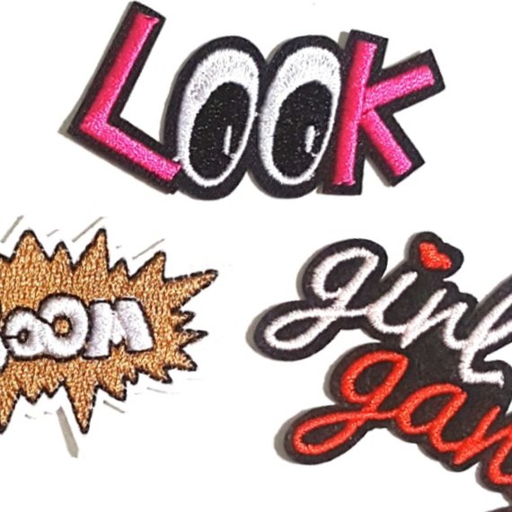 Boom Look Girl Gang Expression Iron-On Patches