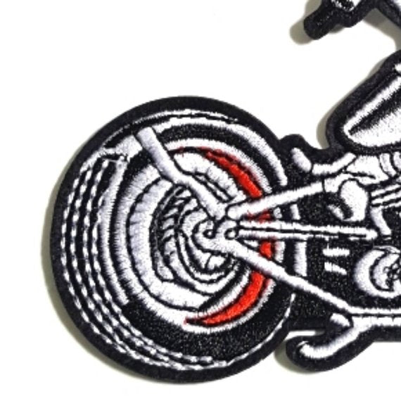 Motorcycle Red Black Iron-On Patch