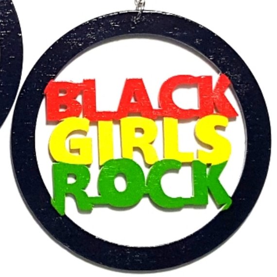 Black Girls Rock Statement Dangle Wood Earrings