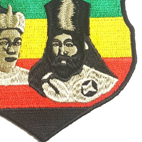 King Haile Selassie I and Empress Menen Asfaw Rasta Iron-On Patch