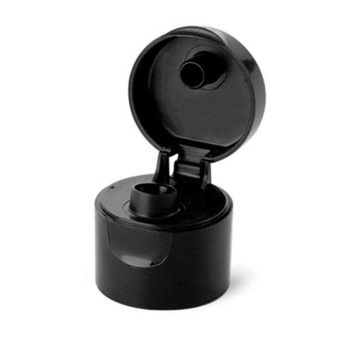 Black Flip Dispensing Caps - Bottle Cap Size: 24-410 - Set of 25