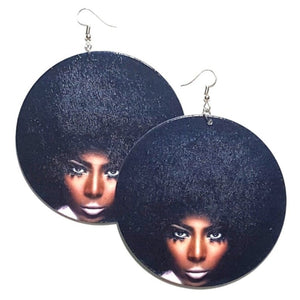 Melanin Magic Style Grace Statement Dangle Wood Earrings