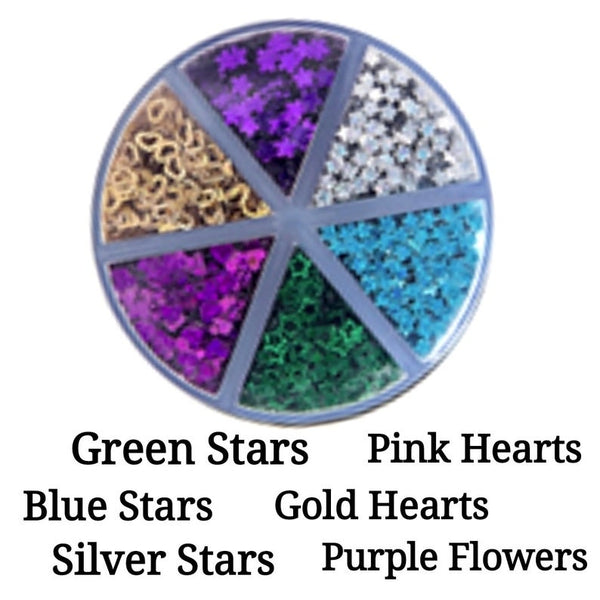 Darice™ HEARTS FLOWERS STARS Caddy Glitter