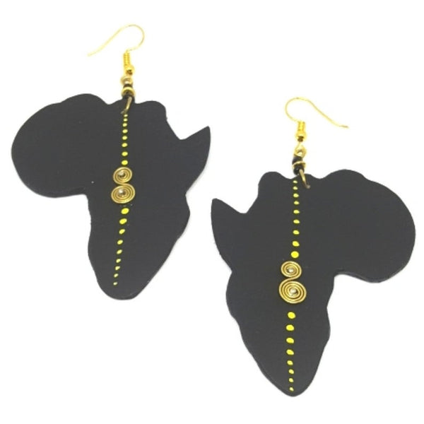 Africa Handmade Statement Dangle Wooden Earrings