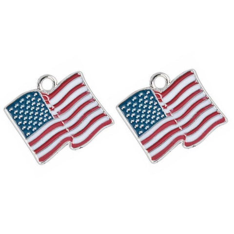 USA Flag Jewelry Bracelet Necklace Charms