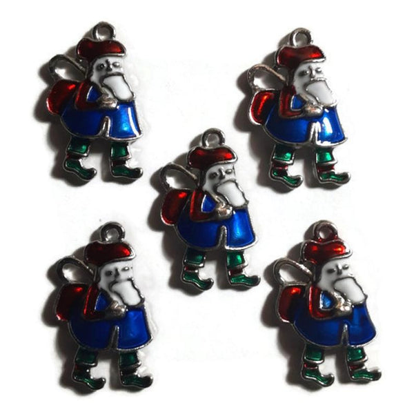 Santa with Sack Blue Jewelry Bracelet Necklace Charms