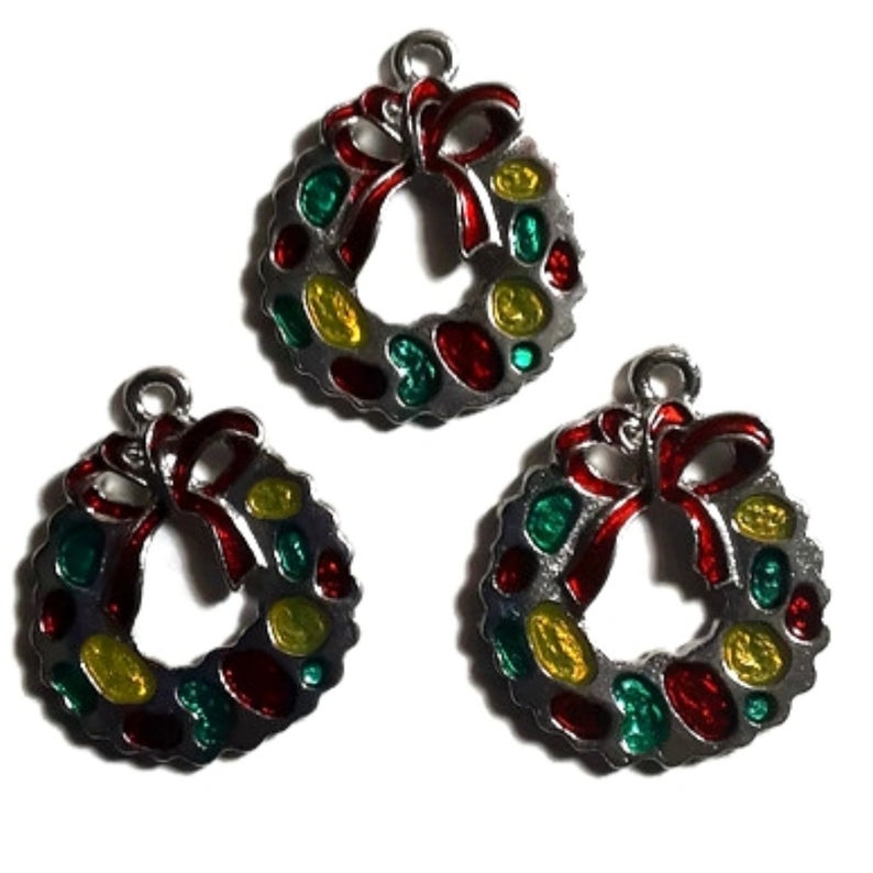 Christmas Wreath Jewelry Bracelet Necklace Charms