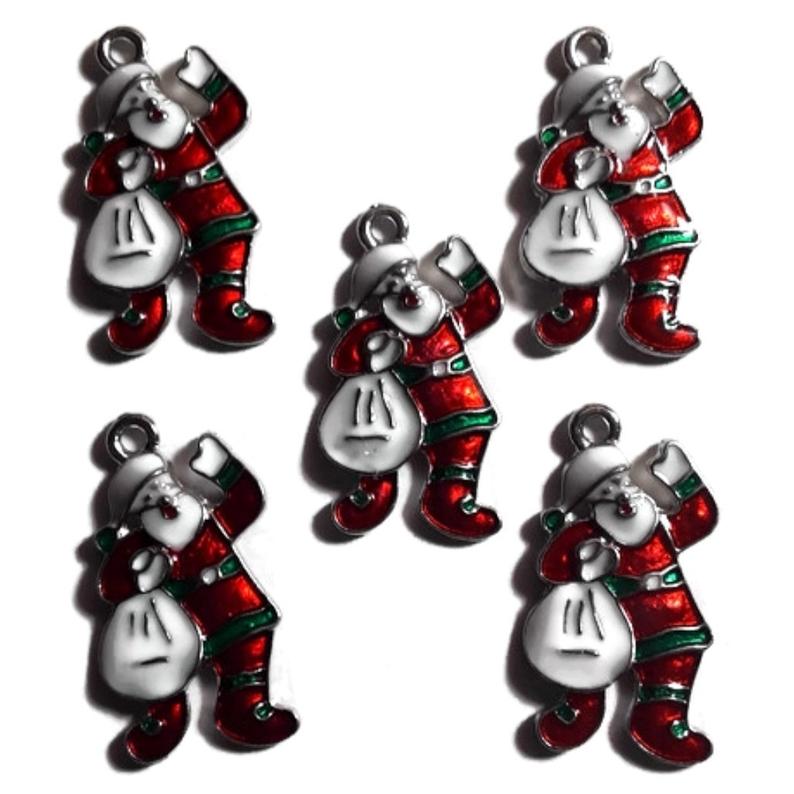 Holly Jolly Santa Jewelry Bracelet Necklace Charms