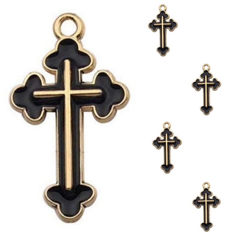 Black Gold Cross Jewelry Bracelet Necklace Charms