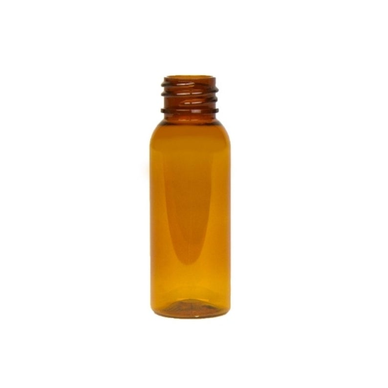 1oz Amber Clear Slim Short PET Plastic Bottles - Set of 25