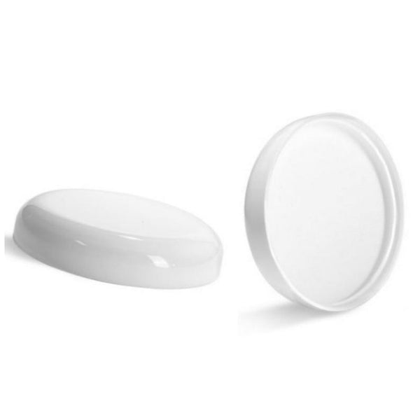 8oz White Dome Lined Jar Caps - Cap Size: 70-400 - Set of 25