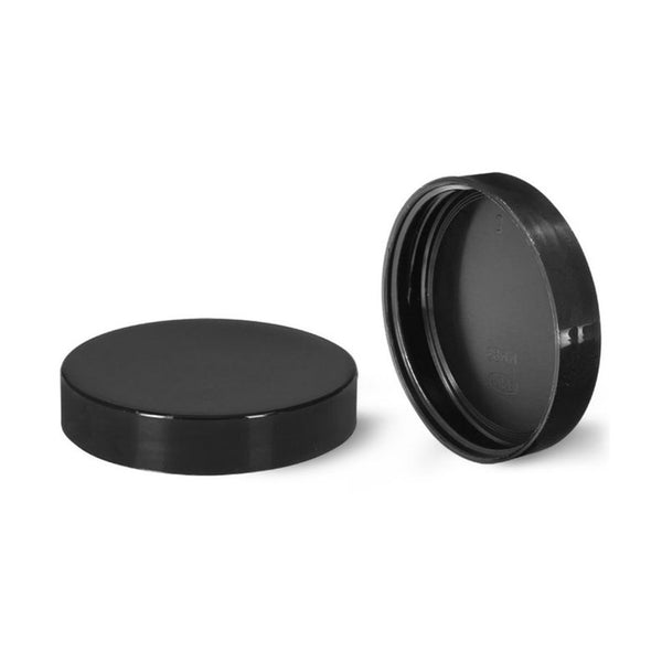 8oz Black Unlined Jar Caps - Cap Size: 70-400 - Set of 25