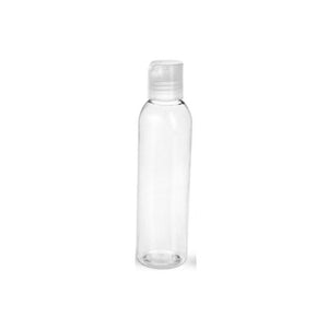 4oz Clear Cosmo PET Plastic Bottles with 20/410 Clear Natural Dispensing Disc Caps