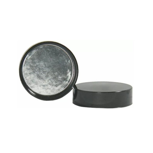 70/400 Black Smooth Silver Lined Jar Caps