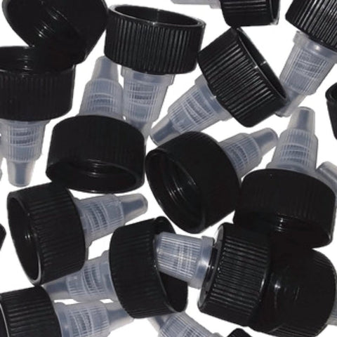 24/410 Clear Black Unlined Twist Top Dispensing Caps