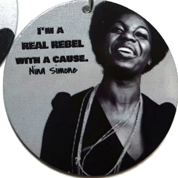 Nina Simone REAL REBEL Statement Dangle Wood Earrings