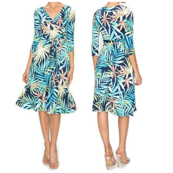 3 Dresses Bundle Deal ~ Faux Wrap Knee Length Dress ~ Sizes: Small, Medium, Large