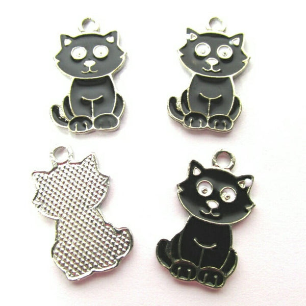 Halloween Black Cat Charms