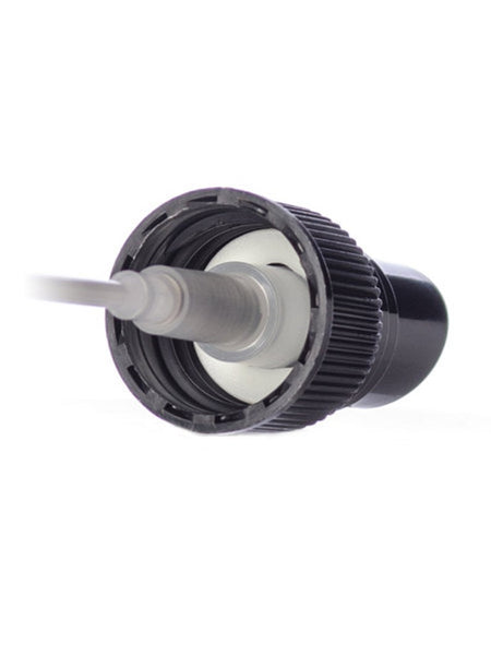 Black Ribbed Fine Mist Spray Caps - Bottle Cap Size: 24-410